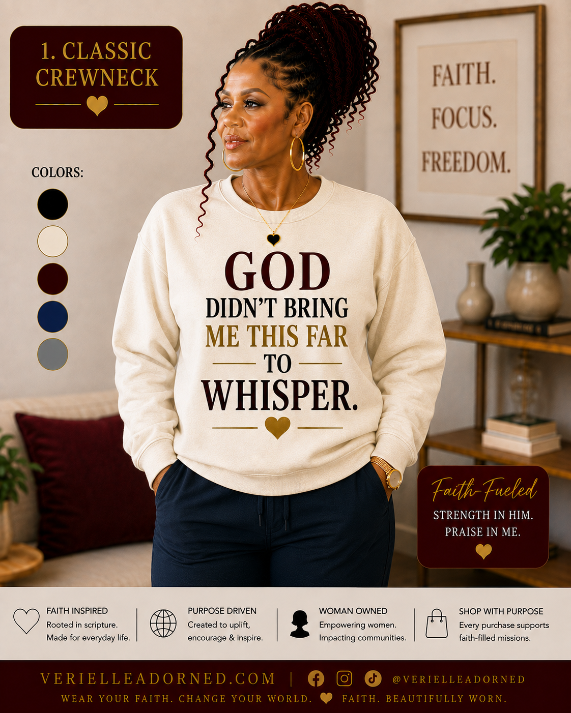 GOD DIDN'T BRING ME THIS FAR TO WHISPER. — SWEATSHIRT